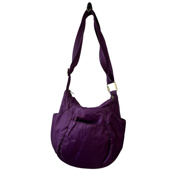 Travelon Womens Purse Purple Bag Anti Theft Crossbody - Picture 1 of 11